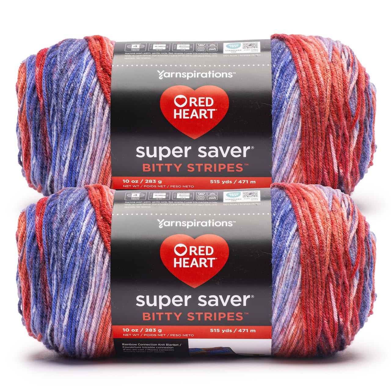 2 Pack Red Heart® Super Saver® Bitty Stripes™ Yarn